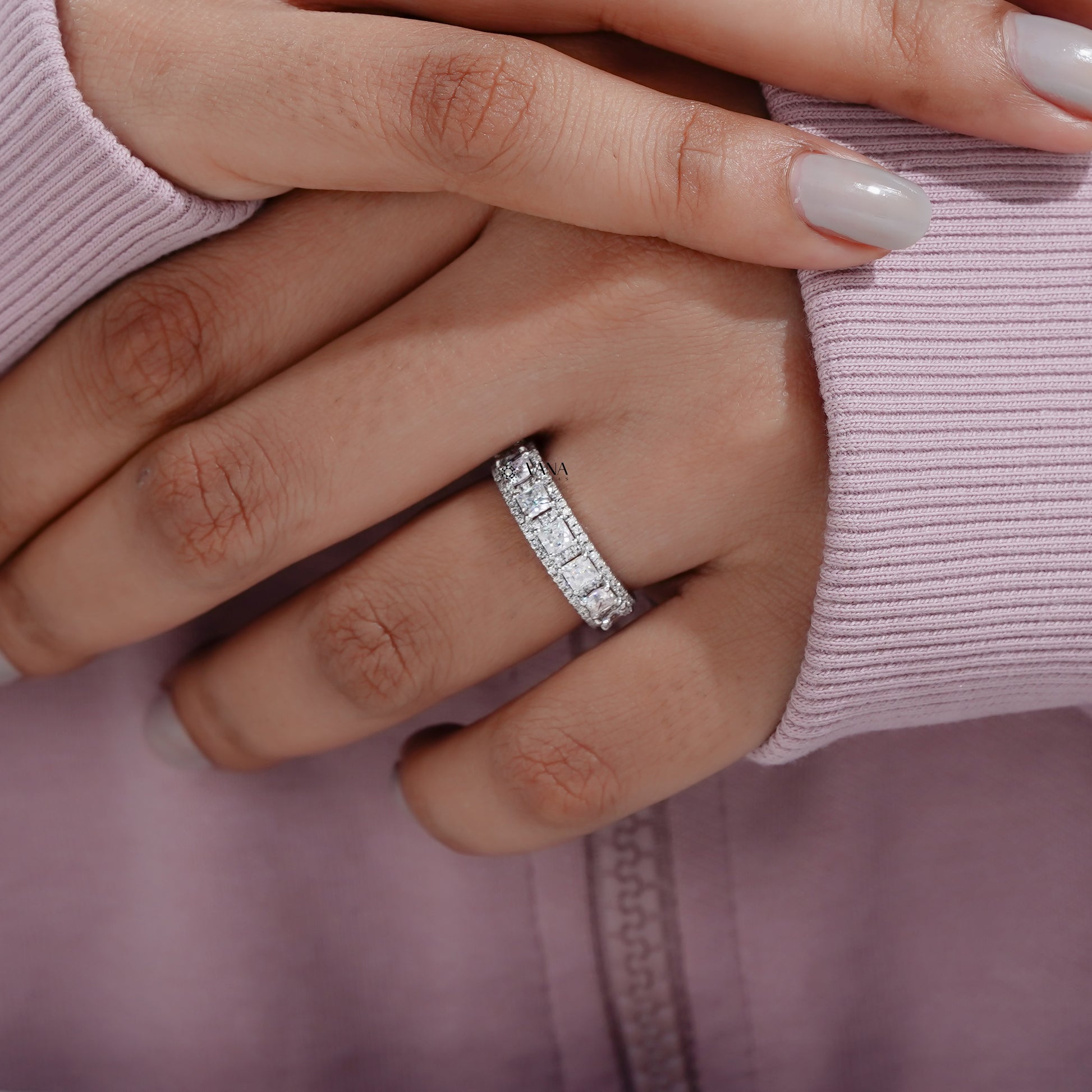 Princess & Round Cut Lab Grown Diamond Ring
