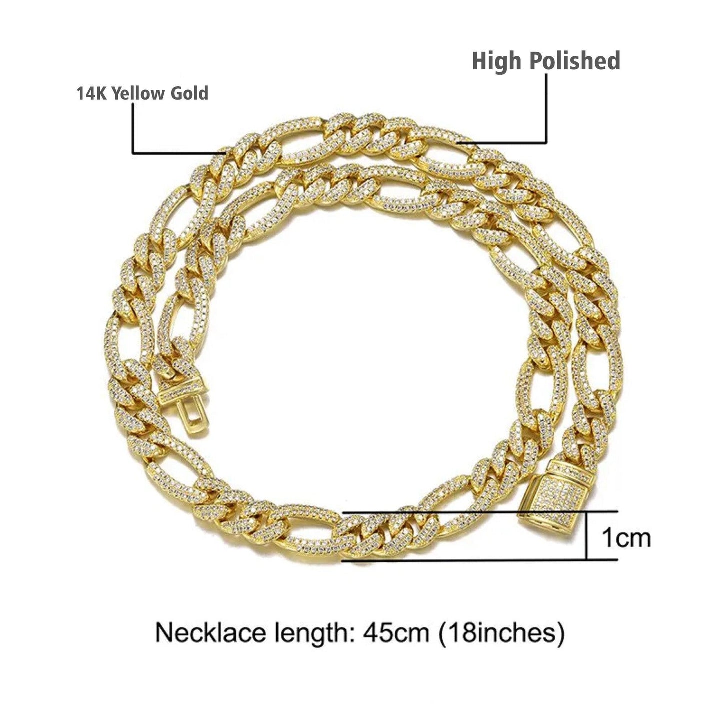 10MM Two Row Diamond Cuban Link Chain Hip Hop Sterling Silver Moissanite Men's Chain - Vana Jewels