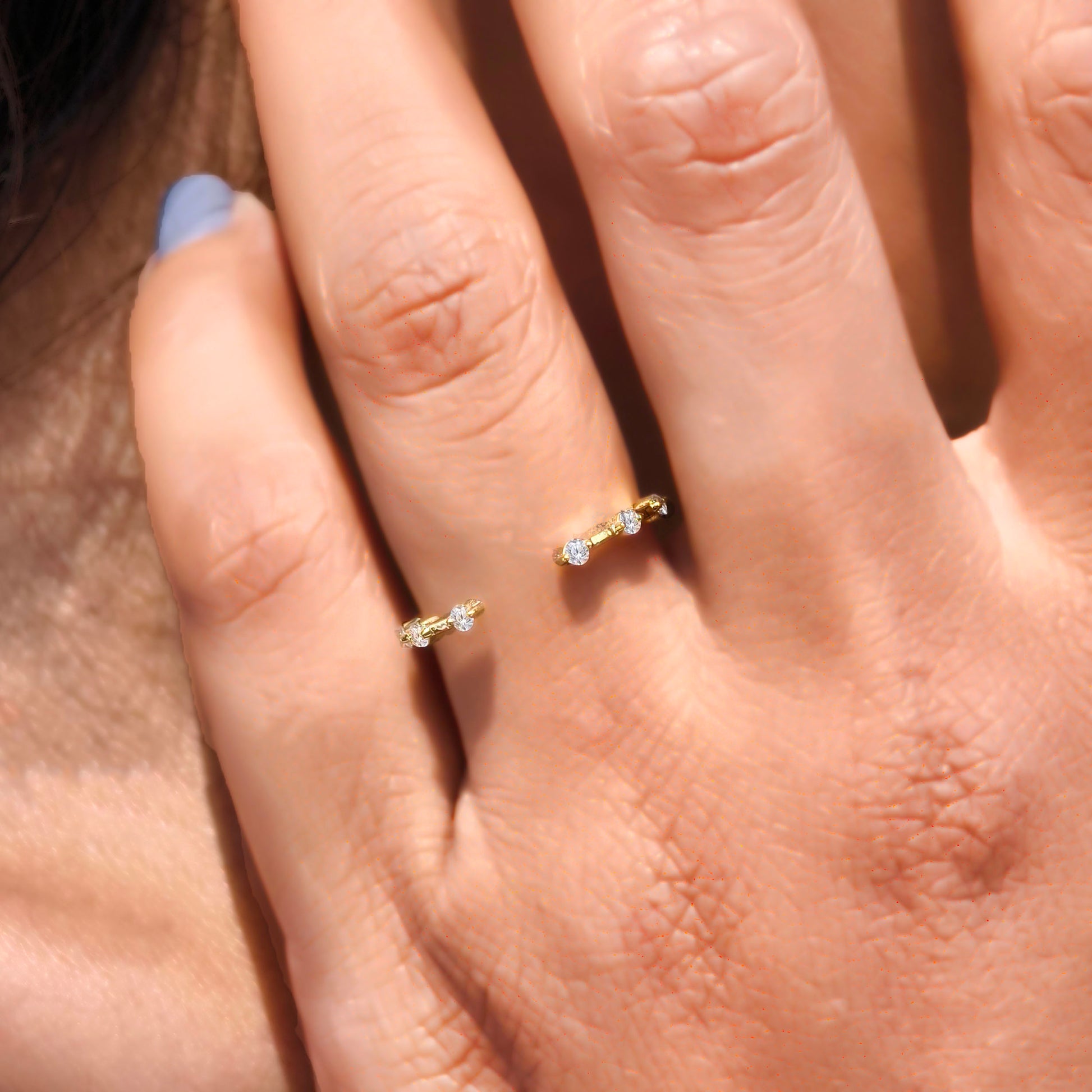 Open cuff diamond ring
