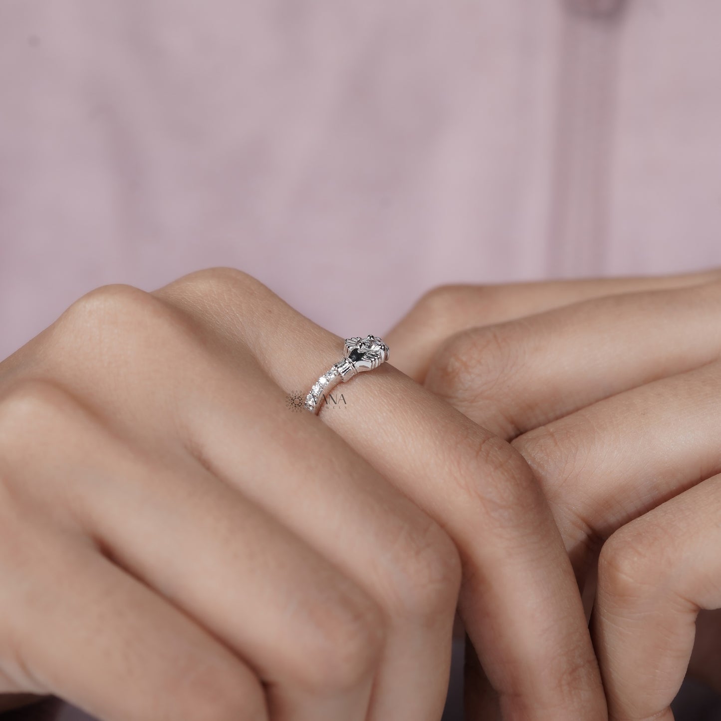 Claddagh Ring for Women, Lab Grown Diamond Engagement Ring in White Gold