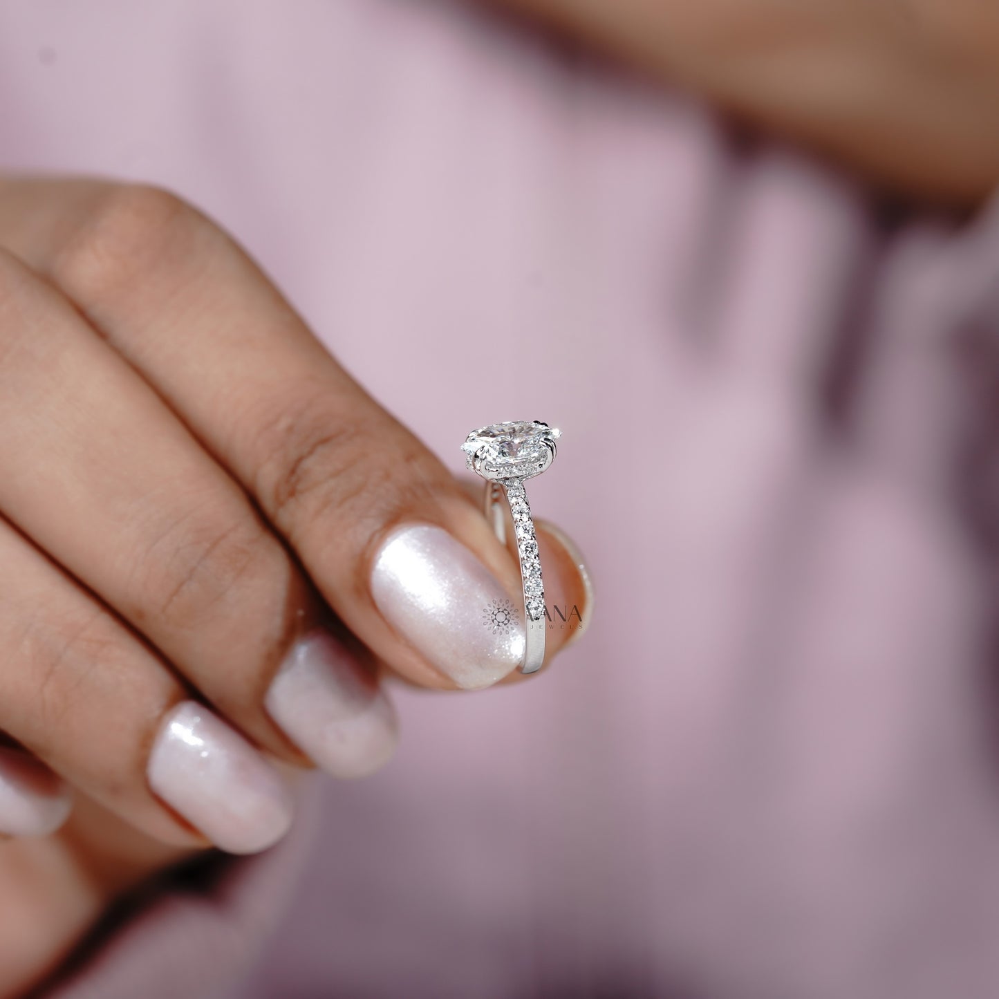 Dutch Marquise Cut Lab Grown Diamond Engagement Ring with Double Claw Prongs