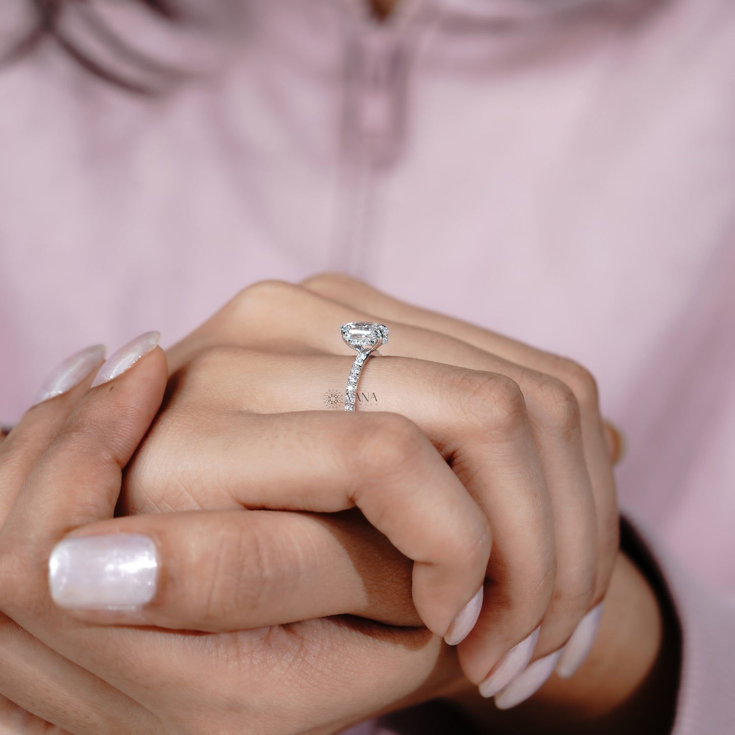 Dutch Marquise Cut Lab Grown Diamond Engagement Ring with Double Claw Prongs