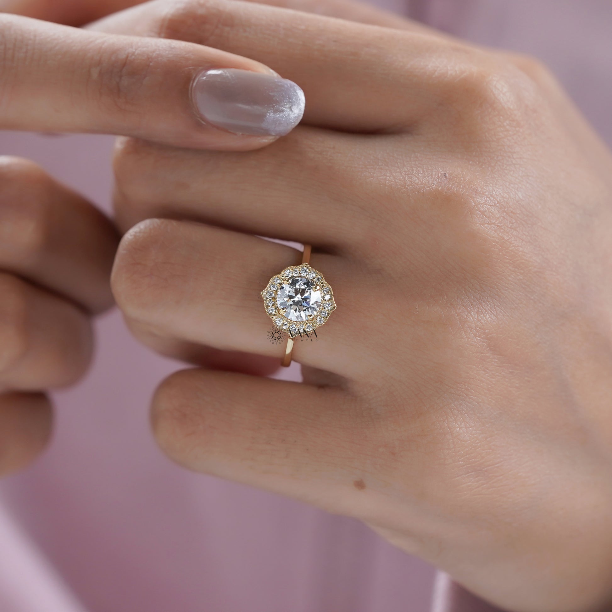 handmade lab diamond wedding ring
