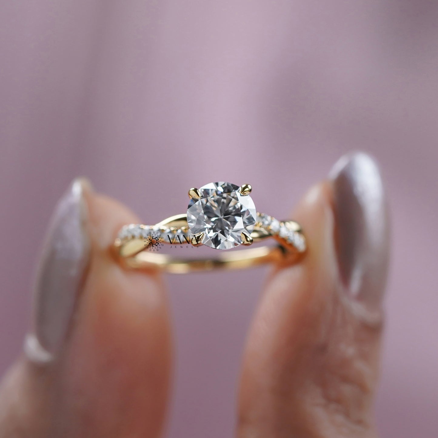 Modern Twisted Diamond Ring
