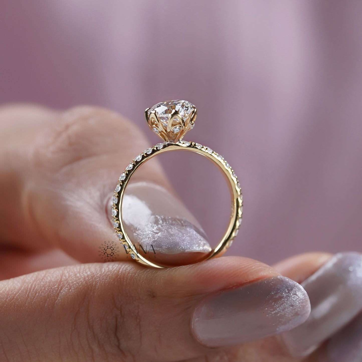 Elegant Round Cut Lab Diamond Proposal Ring

