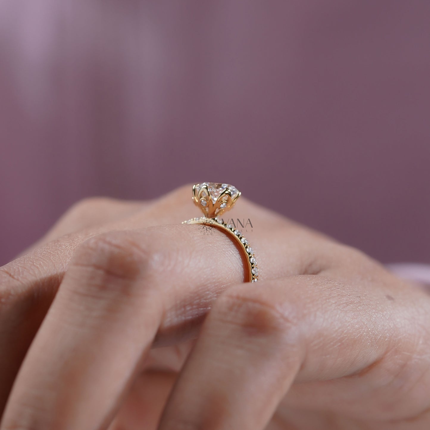 Unique Floral Prong Set Promise Ring for Her