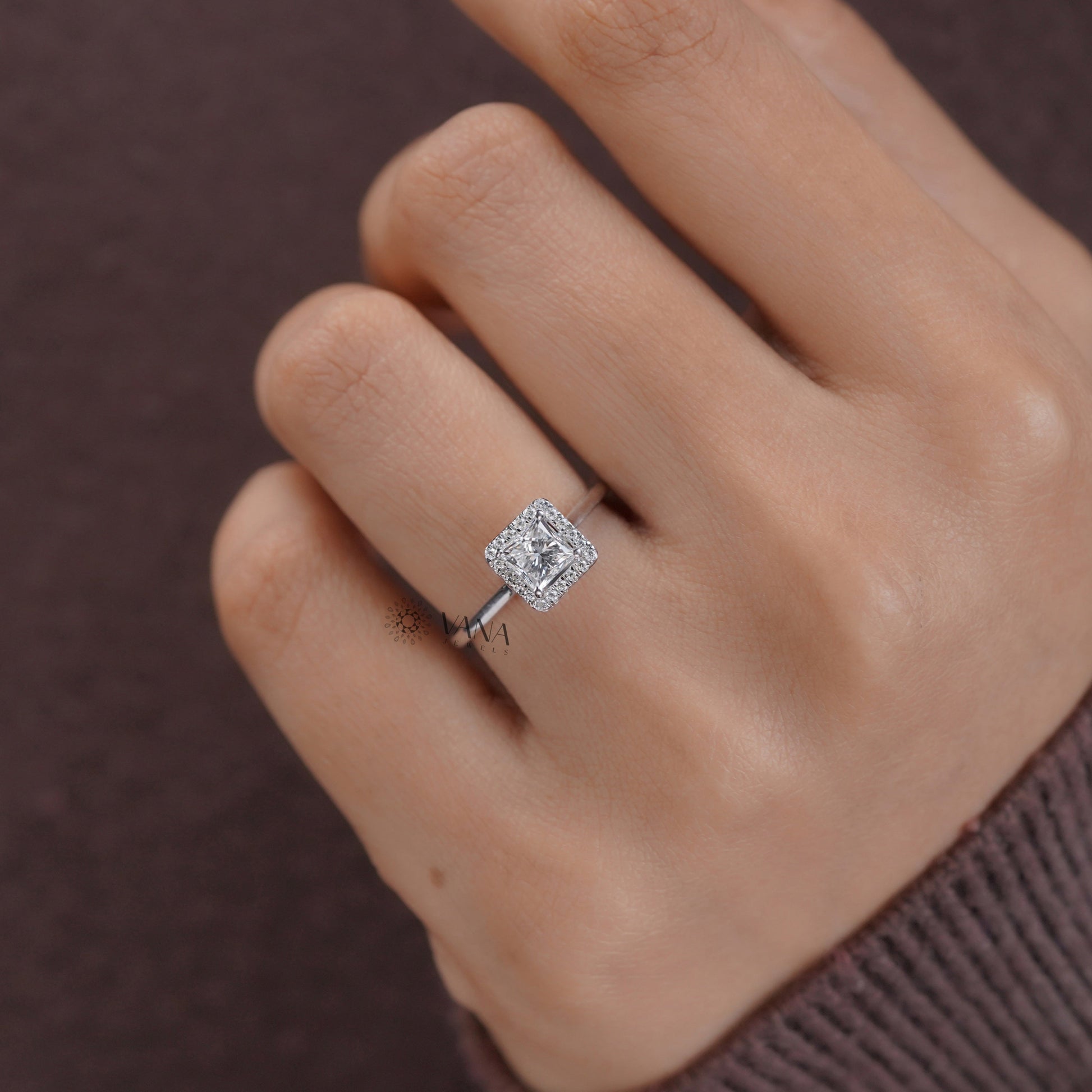 Halo set moissanite bridal ring