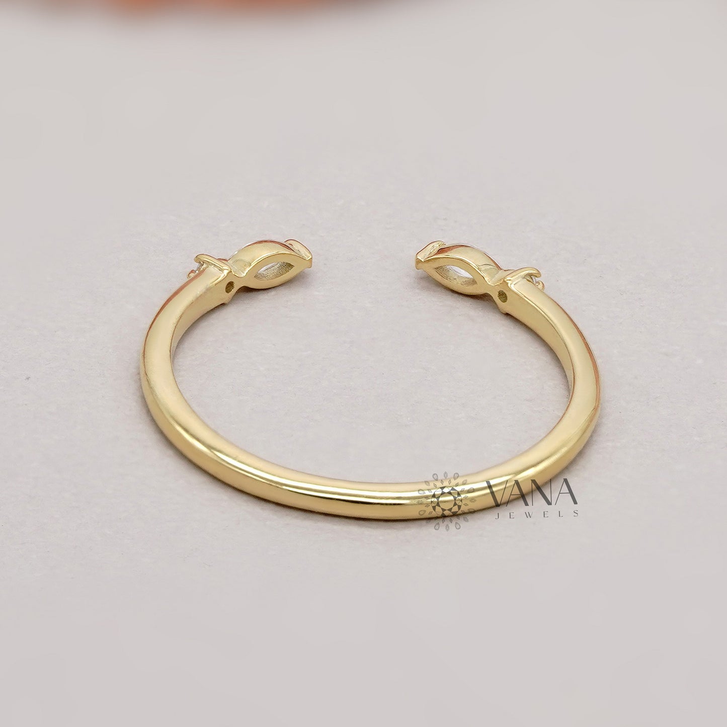 Marquise and Round Lab Grown Diamond Open Gap Wedding Band