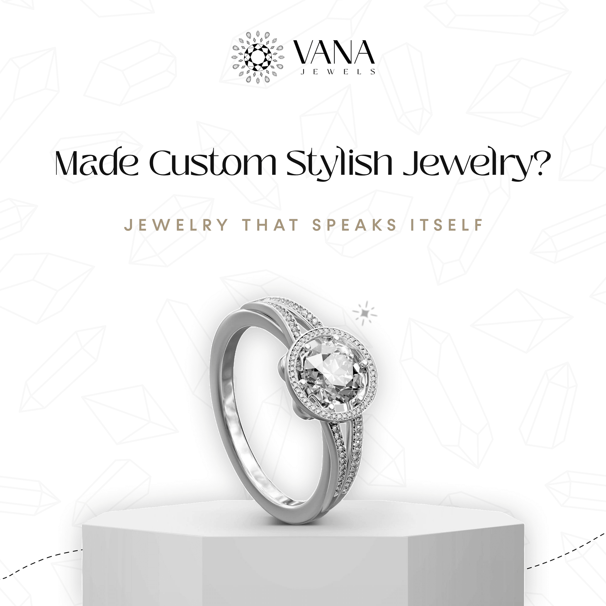 Round Lab Grown Diamond Engagement Ring with Muse Setting - Vana Jewels