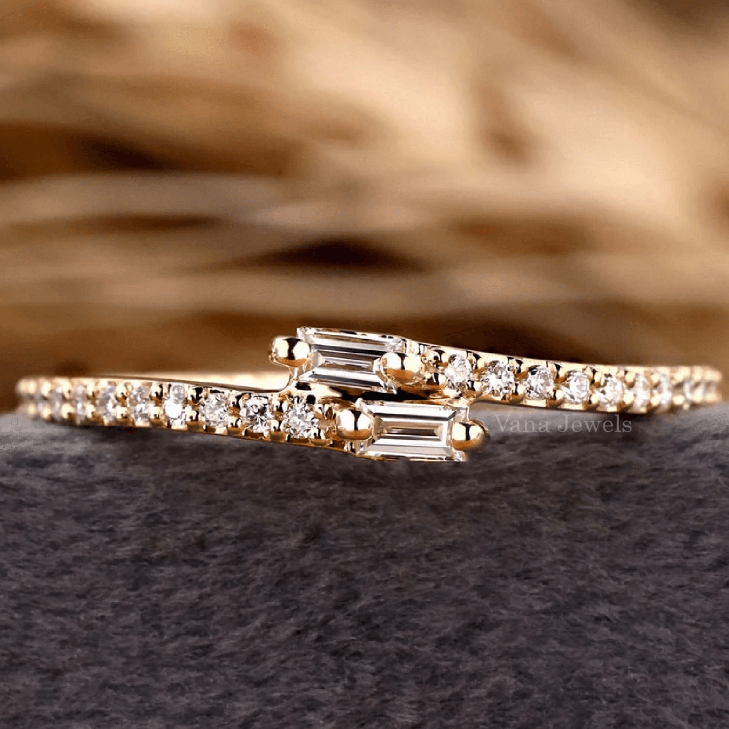 Baguette Cut Lab Grown Diamond Wedding Band - Vana Jewels