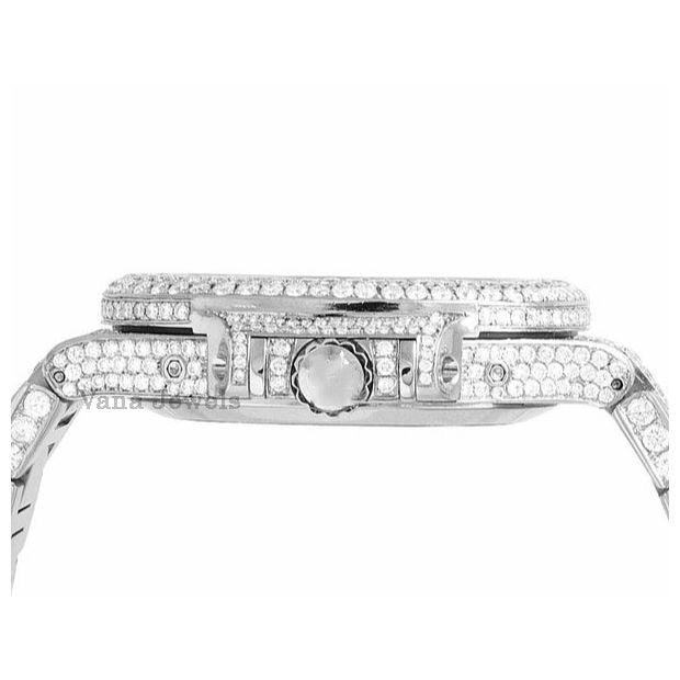 Round Cut Diamond Studded Iced Out Watch - Vana Jewels