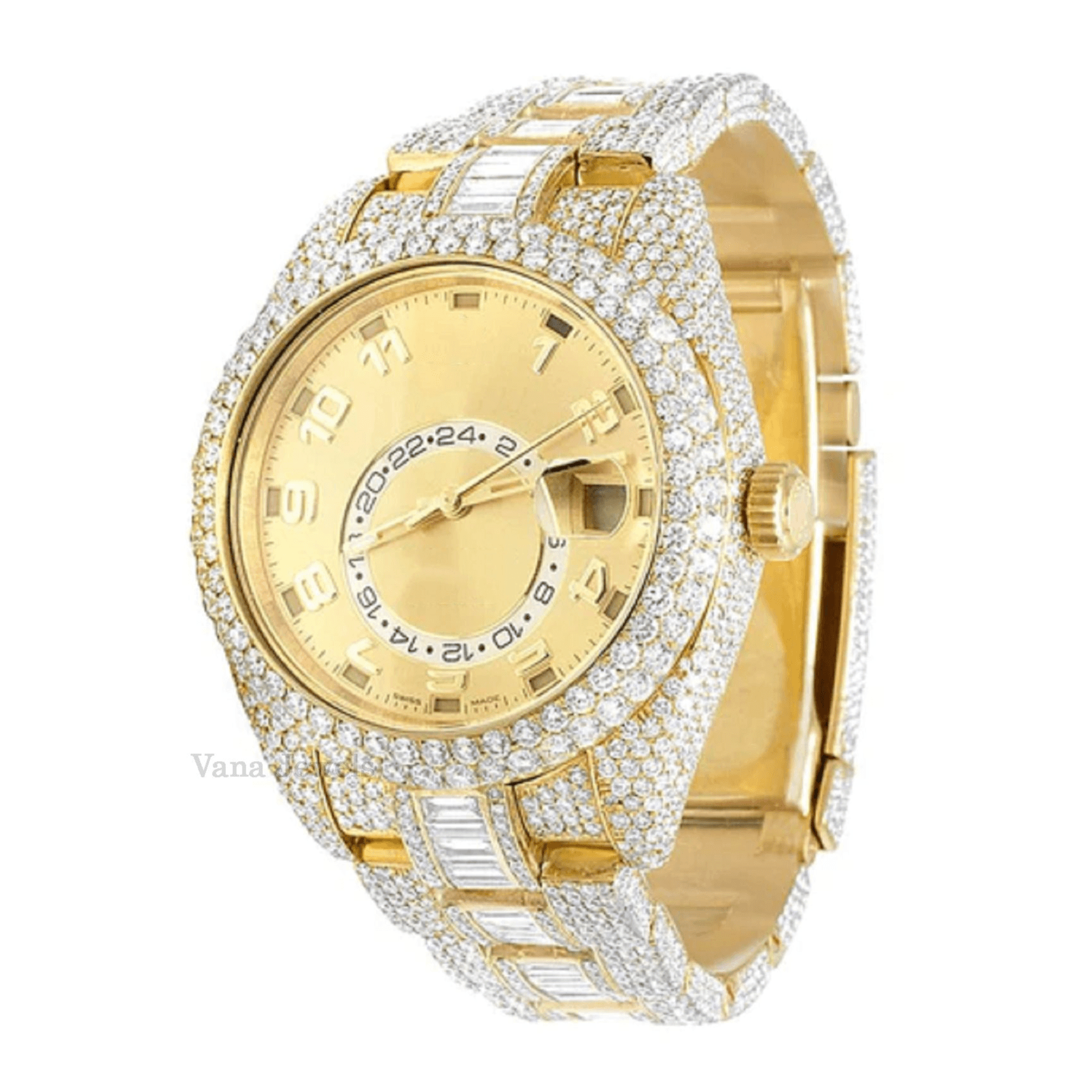 Iced Out VVS Moissanite Diamond Men Watch - Vana Jewels