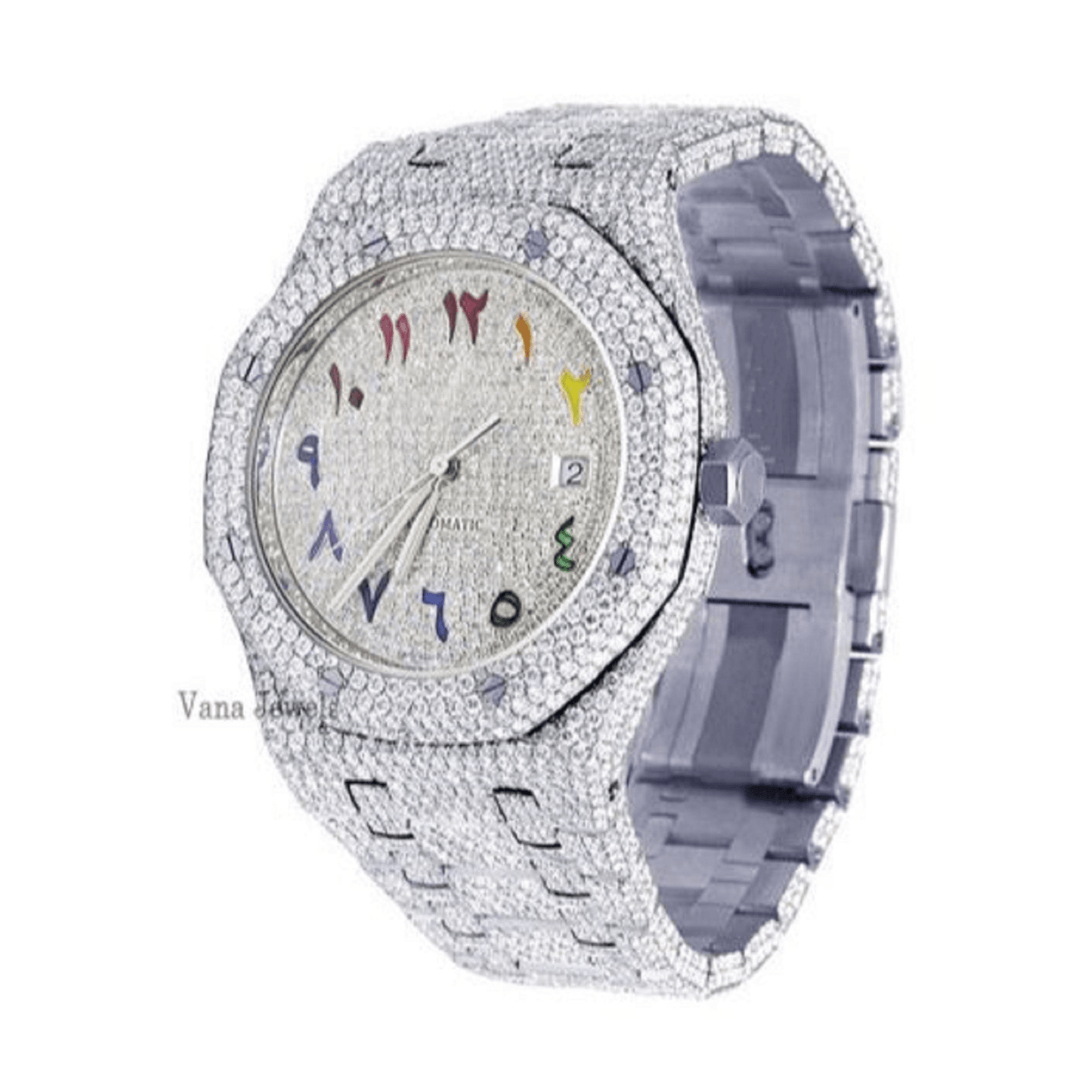 Automatic Iced-Out VVS Moissanite Diamond Watch - Vana Jewels