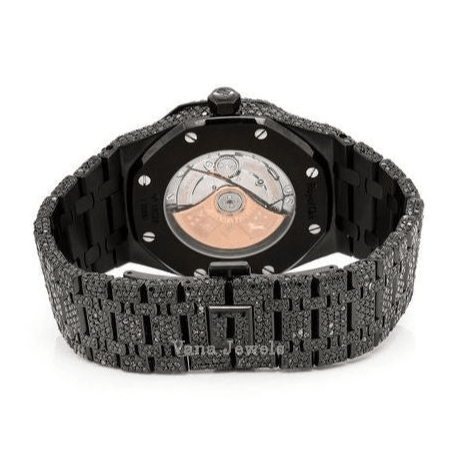 Black Moissanite Diamond Iced Out Automatic Watch - Vana Jewels